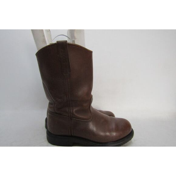 Red Wing Pecos Mens Size 7 EE Brown Leather Zip Steel Toe Work Cowboy Boots - Picture 3 of 11
